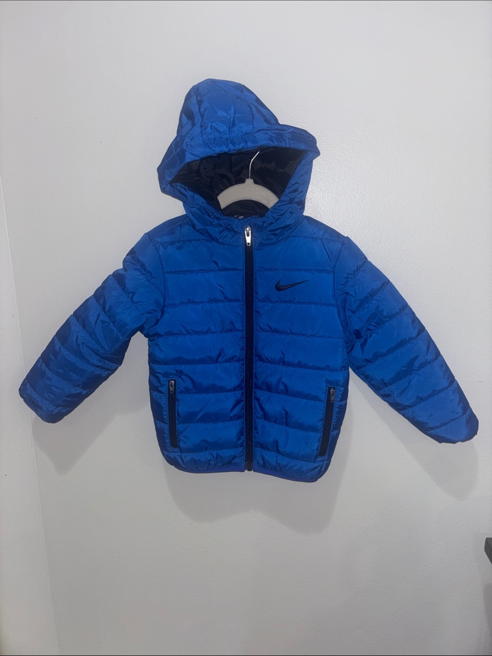 Nike Kids Royal Blue Hooded Puffer Jacket